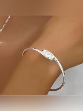 NEW Drip Drop Bypass Bracelet Silver Plate Liquid Molten Metal Teardrop AP20